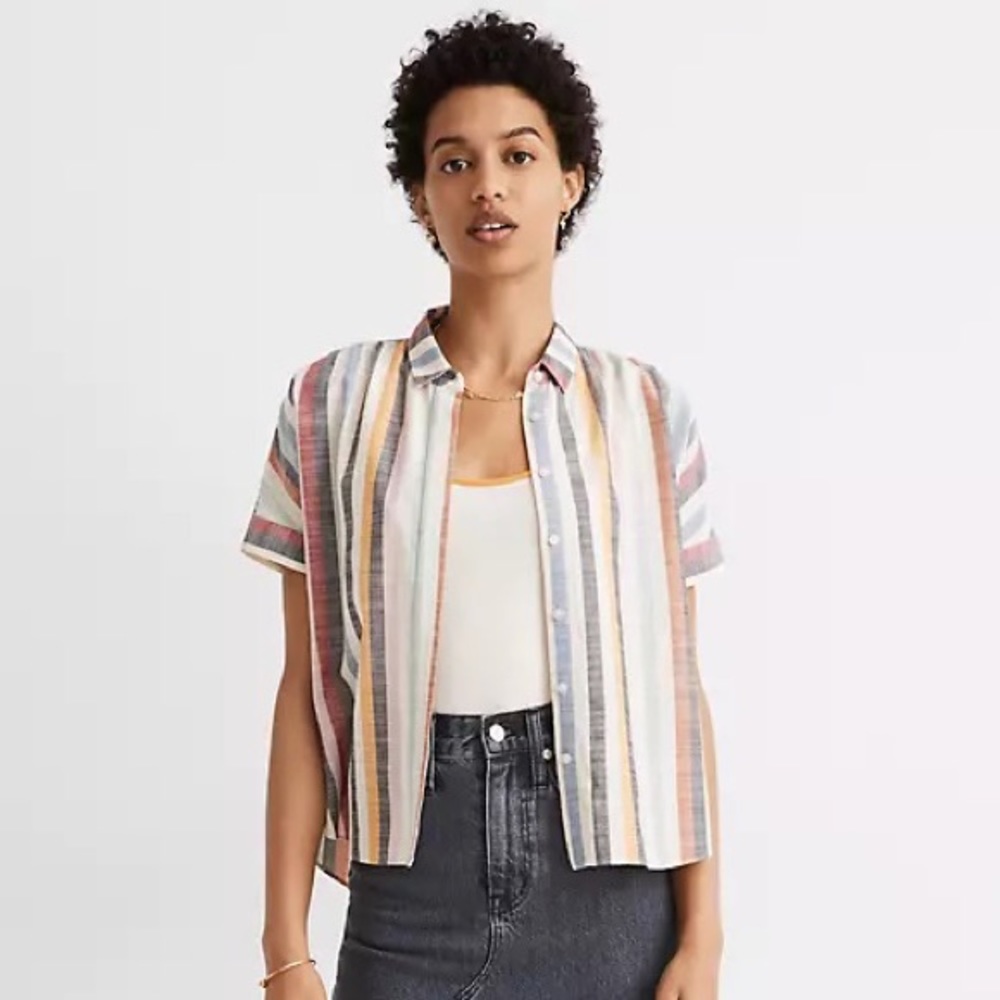 MADEWELL WOMEN Size XS HILLTOP SHIRT IN STRIPE